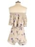 Peppermint 100% Rayon Floral Tan Romper Size S - photo 2