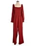 Francesca's Solid Red Jumpsuit Size L - photo 1
