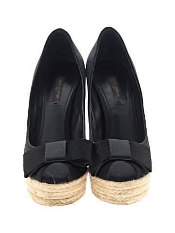 Louis Vuitton Satin Bow Peep-Toe Heels (view 2)