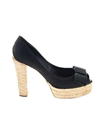 Louis Vuitton Satin Bow Peep-Toe Heels (view 1)