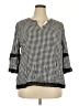 Chico's Houndstooth Black 3/4 Sleeve Blouse Size XXL (4) - photo 1