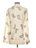 Paula Saker 100% Silk Paisley Ivory Long Sleeve Silk Top Size 4 - photo 2