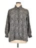 Joan Rivers 100% Polyester Animal Print Silver Long Sleeve Blouse Size 14 - photo 1