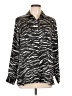 INC International Concepts 100% Polyester Animal Print Black Long Sleeve Blouse Size L - photo 1