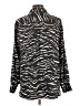INC International Concepts 100% Polyester Animal Print Black Long Sleeve Blouse Size L - photo 2