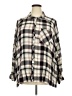 P.S. Kate Plaid Ivory 3/4 Sleeve Button-Down Shirt Size 3X - photo 1