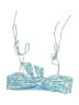Frankies Bikinis Floral Blue Swimsuit Top Size L - photo 1