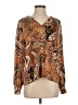 Jodifl 100% Polyester Paisley Brown Long Sleeve Blouse Size S - photo 1