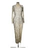 Mac Duggal 100% Polyester Metallic Silver Cocktail Dress Size 10 - photo 1