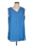 Zac & Rachel 100% Polyester Blue Sleeveless Blouse Size L - photo 1