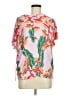Mara Hoffman 100% Silk Pink Short Sleeve Blouse Size M - photo 1