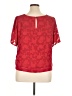 Ann Taylor LOFT 100% Polyester Red Short Sleeve Top Size XL - photo 2