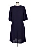 Connected Apparel 100% Polyester Solid Blue Purple Casual Dress Size 8 - photo 2