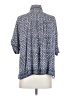 Max Studio Print Blue 3/4 Sleeve Button-Down Shirt Size S - photo 2