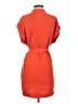 Ann Taylor 100% Polyester Solid Orange Casual Dress Size XS - photo 2