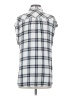 Rails 100% Rayon Plaid Silver Sleeveless Button-Down Shirt Size S - photo 2