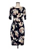 Connected Apparel Floral Blue Casual Dress Size 8 (petite) - photo 1