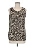 Halogen 100% Polyester Animal Print Tan Sleeveless Top Size M - photo 1