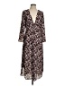 Vince. 100% Polyester Print Brown Casual Dress Size 00 - photo 1