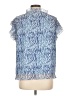Central Park West Blue Short Sleeve Blouse Size L - photo 2