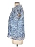 Central Park West Blue Short Sleeve Blouse Size L - photo 5