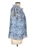 Central Park West Blue Short Sleeve Blouse Size L - photo 4