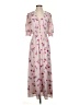 Express 100% Polyester Floral Pink Casual Dress Size S - photo 1