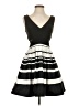 Xscape 100% Polyester Stripes Black Cocktail Dress Size 0 - photo 1