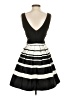 Xscape 100% Polyester Stripes Black Cocktail Dress Size 0 - photo 2