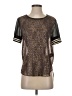 Maison Scotch 100% Polyester Metallic Brown Short Sleeve Top Size Sm (1) - photo 1