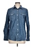 J. McLaughlin 100% Cotton Blue Long Sleeve Button-Down Shirt Size L - photo 1