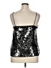 WD.NY 100% Polyester Solid Black Silver Sleeveless Top Size XL - photo 2