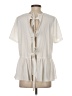 Hinge 100% Polyester Ivory Short Sleeve Blouse Size S - photo 2