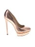 Brian Atwood 100% Leather Metallic Gold Brown Heels Size 7 1/2 - photo 1