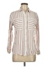 Ann Taylor LOFT Stripes Ivory Long Sleeve Button-Down Shirt Size M - photo 1