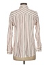 Ann Taylor LOFT Stripes Ivory Long Sleeve Button-Down Shirt Size M - photo 2