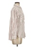 Ann Taylor LOFT Stripes Ivory Long Sleeve Button-Down Shirt Size M - photo 4