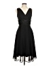 Connected Apparel 100% Polyester Solid Black Cocktail Dress Size 8 (petite) - photo 1