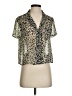 Lulus Animal Print Gold Short Sleeve Blouse Size S - photo 1