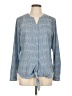 Talbots Houndstooth Blue Long Sleeve Blouse Size L - photo 1