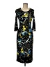 Erdem Graphic Aztec Or Tribal Print Argyle Floral Stripes Tropical Blue Black Cocktail Dress Size 6 - photo 1