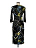 Erdem Graphic Aztec Or Tribal Print Argyle Floral Stripes Tropical Blue Black Cocktail Dress Size 6 - photo 2