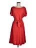 Ann Taylor 100% Polyester Solid Red Casual Dress Size 8 - photo 1