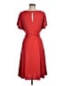 Ann Taylor 100% Polyester Solid Red Casual Dress Size 8 - photo 2