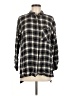 BDG 100% Viscose Plaid Black Long Sleeve Button-Down Shirt Size M - photo 1