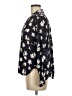 Gap 100% Rayon Floral Black Long Sleeve Blouse Size M - photo 5