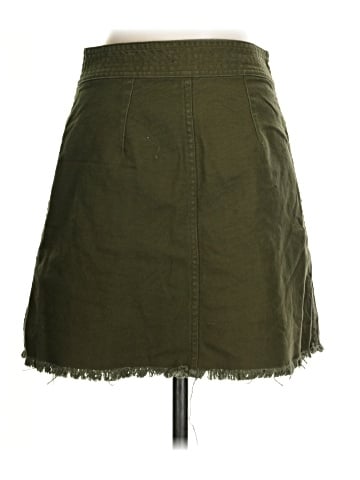 Madewell Raw-Hem A-Line Mini Skirt in Kale (view 2)