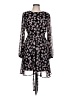 Y.A.S Floral Black Purple Casual Dress Size L - photo 1