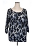Fashion Bug Blue 3/4 Sleeve Blouse Size 1X - photo 1