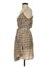 Sunner 100% Silk Paisley Tan Gray Casual Dress Size XS - photo 5